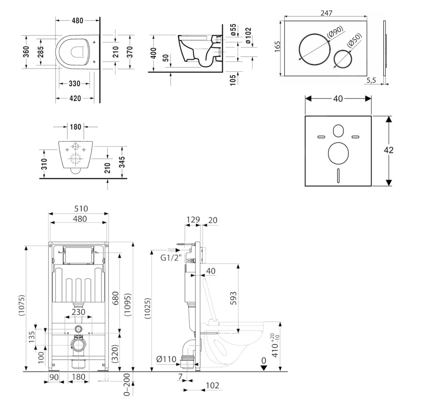 Kielle Genesis - Voorwand Montageset, ME By Starck Toilet En Softclose Toiletbril, Gemini II Bedieningspaneel, Mat Zwart/chroom SANI11AP5101 2 Kielle Genesis - Voorwand Montageset, ME By Starck Toilet En Softclose Toiletbril, Gemini II Bedieningspaneel, Mat Zwart/chroom SANI11AP5101 - Afbeelding 2