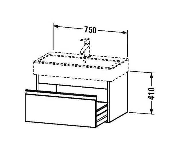 Duravit Ketho - Wastafel Onderkast 410x750x440 Mm, 1 La, Glanzend Wit KT668702222 2 Duravit Ketho - Wastafel Onderkast 410x750x440 Mm, 1 La, Glanzend Wit KT668702222 - Afbeelding 2