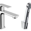 Hansgrohe Rebris E - Wastafelkraan Met Bidet Douche, Chroom 72216000