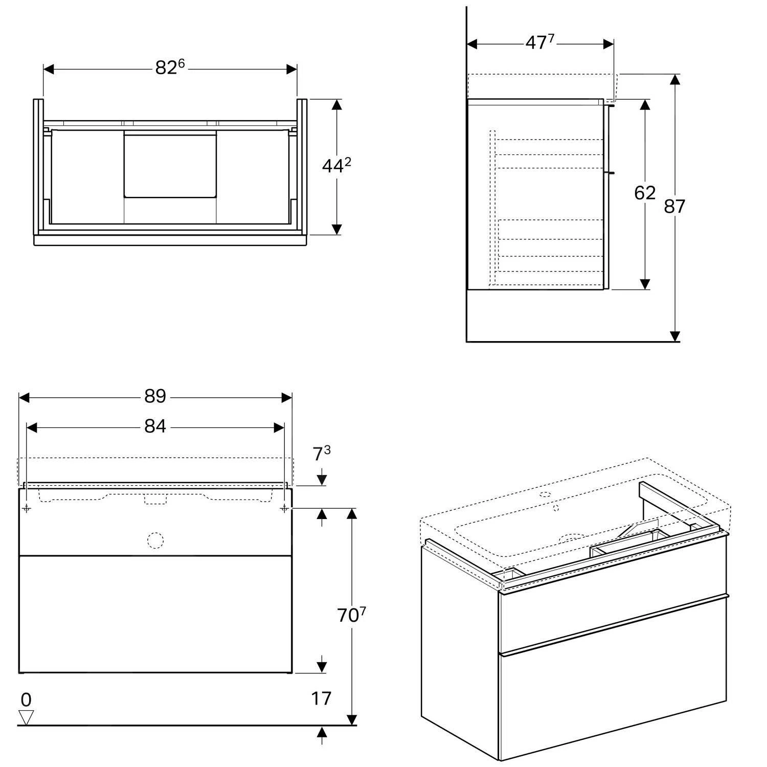 Geberit ICon - Wastafelonderkast 900 Mm, Mat Wit 841390000 2 Geberit ICon - Wastafelonderkast 900 Mm, Mat Wit 841390000 - Afbeelding 2