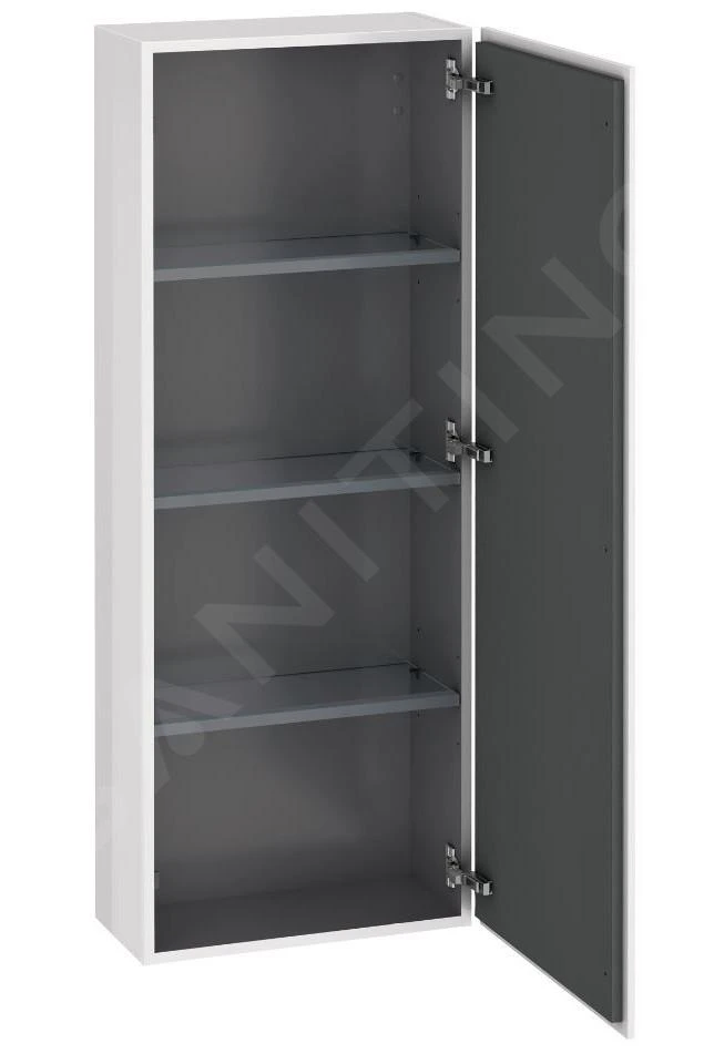 Duravit L-Cube - Hoge Badkamerkast 1320x500x243 Mm, Rechts, Glanzend Wit LC1169R2222 3 Duravit L-Cube - Hoge Badkamerkast 1320x500x243 Mm, Rechts, Glanzend Wit LC1169R2222 - Afbeelding 3