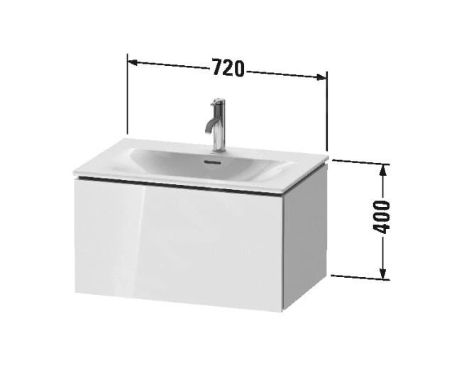 Duravit L-Cube - Wastafelonderkast 400x720x481 Mm, 1 La, Glanzend Wit LC613602222 2 Duravit L-Cube - Wastafelonderkast 400x720x481 Mm, 1 La, Glanzend Wit LC613602222 - Afbeelding 2