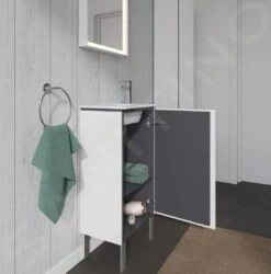 Duravit L-Cube - Wastafelonderkast 856x420x294 Mm, Links, 1 Deur, Glanzend Wit LC6273L2222 -Badkamer Luxe 03dea22a113db058ee81b990