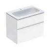 Geberit ICon - Wastafelkast Met Wastafel, 75x48x63 Cm, 2 Laden, KeraTect, Glanzend Wit 502.332.01.1