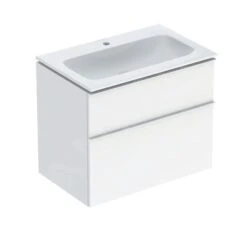 Geberit ICon - Wastafelkast Met Wastafel, 75x48x63 Cm, 2 Laden, KeraTect, Glanzend Wit 502.332.01.1