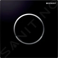 Geberit Spoelsystemen - Urinoirstuursysteem Met Pneumatische Spoelactivering, Bedieningsplaat Type 10, Zwart/chroom 116.015.KM.1