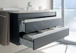 Duravit Ketho - Wastafelonderkast 480x1000x475 Mm, 2 Lades, Glanzend Wit KT643002222 -Badkamer Luxe 051fc27f316e0abe1a3394e6