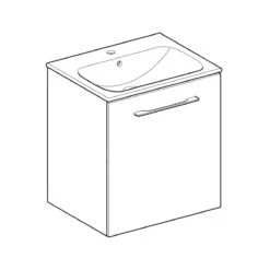Geberit Selnova Square - Wastafelonderkast 635x538x480 Mm, Met Wastafel, 1 Deur, Glanzend Wit 501.248.00.1 -Badkamer Luxe 065f700cc2e07d945e12163d