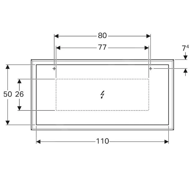 Geberit Citterio - Spiegel Met LED Verlichting 1184x584 Mm, Eik Beige 500.570.JI.1 2 Geberit Citterio - Spiegel Met LED Verlichting 1184x584 Mm, Eik Beige 500.570.JI.1 - Afbeelding 2