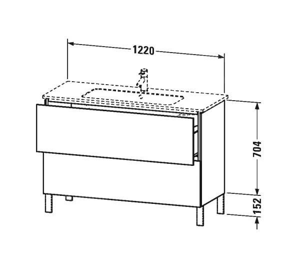 Duravit L-Cube - Wastafelonderkast 856x1220x481 Mm, 2 Laden, Glanzend Wit LC662802222 2 Duravit L-Cube - Wastafelonderkast 856x1220x481 Mm, 2 Laden, Glanzend Wit LC662802222 - Afbeelding 2