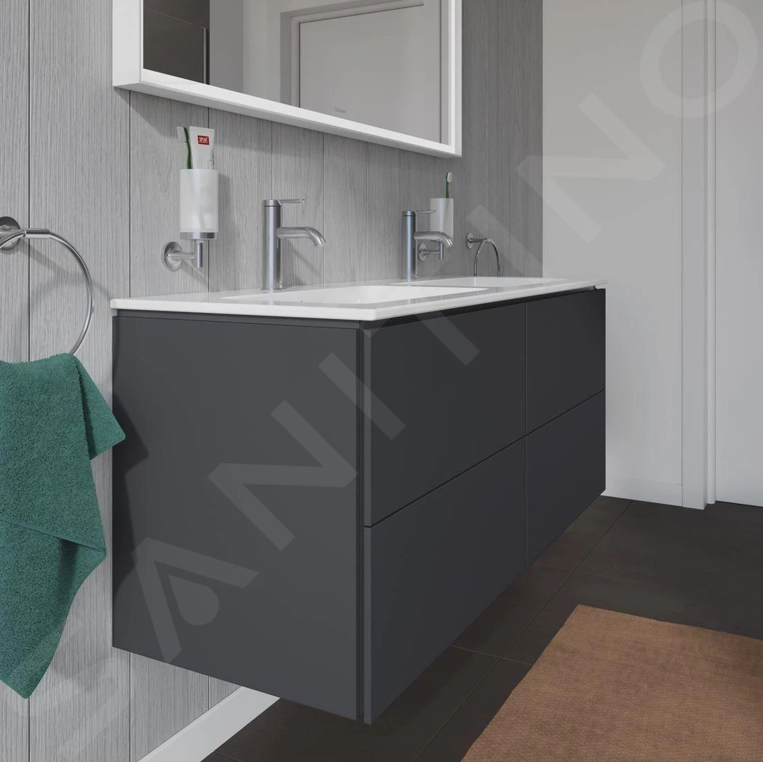 Duravit L-Cube - Wastafelonderkast 550x1290x481 Mm, 4 Laden, Grafiet Mat LC625904949 4 Duravit L-Cube - Wastafelonderkast 550x1290x481 Mm, 4 Laden, Grafiet Mat LC625904949 - Afbeelding 4