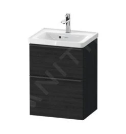 Duravit D-Neo - Wastafelonderkast Met Wastafel, 625x484x400 Mm, 2 Laden, Black Oak DE0146016160000