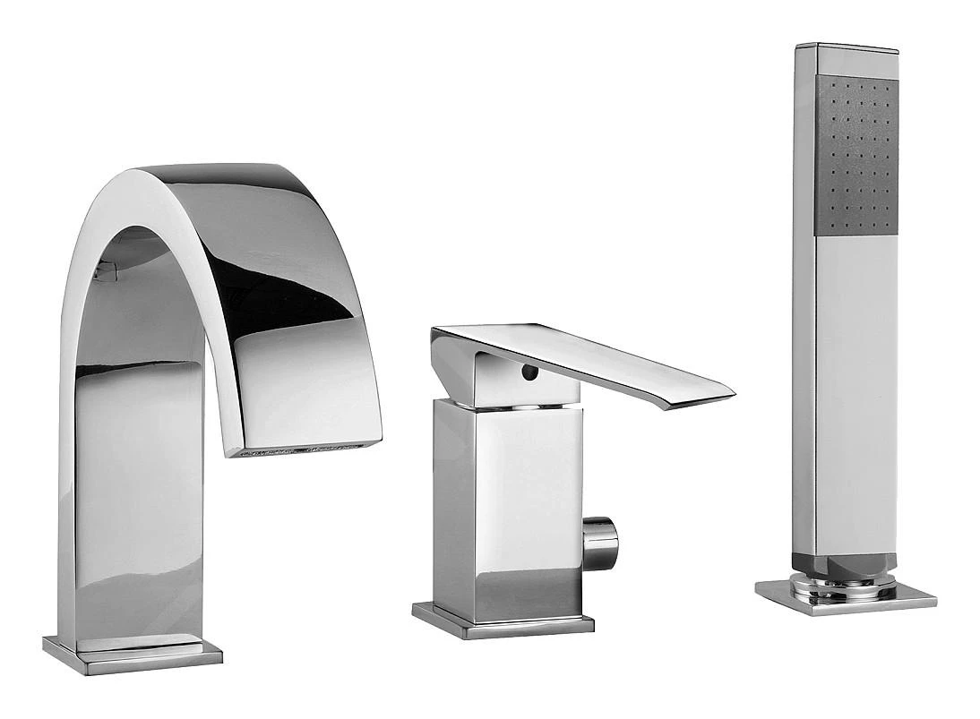 Paffoni Level - Badrandkraan, 3-gats, Chroom LES040CR 1 Paffoni Level - Badrandkraan, 3-gats, Chroom LES040CR