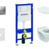 Geberit Duofix - Set Voorwandinstallatie, Closet Alpha Met WC-zitting, Bedieningsplaat Delta21, Mat Chroom 458.103.00.1 NR3