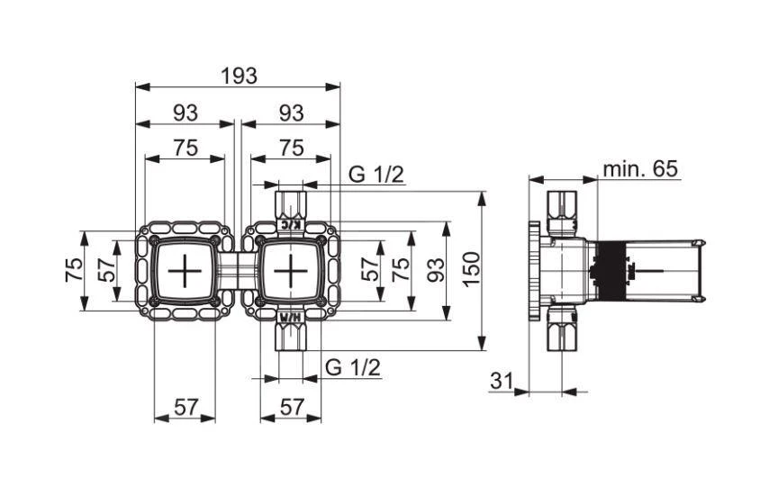 Hansa Matrix - Basisgarnituur Voor Afdekset Voor Douchekraan DN15 44000100 2 Hansa Matrix - Basisgarnituur Voor Afdekset Voor Douchekraan DN15 44000100 - Afbeelding 2