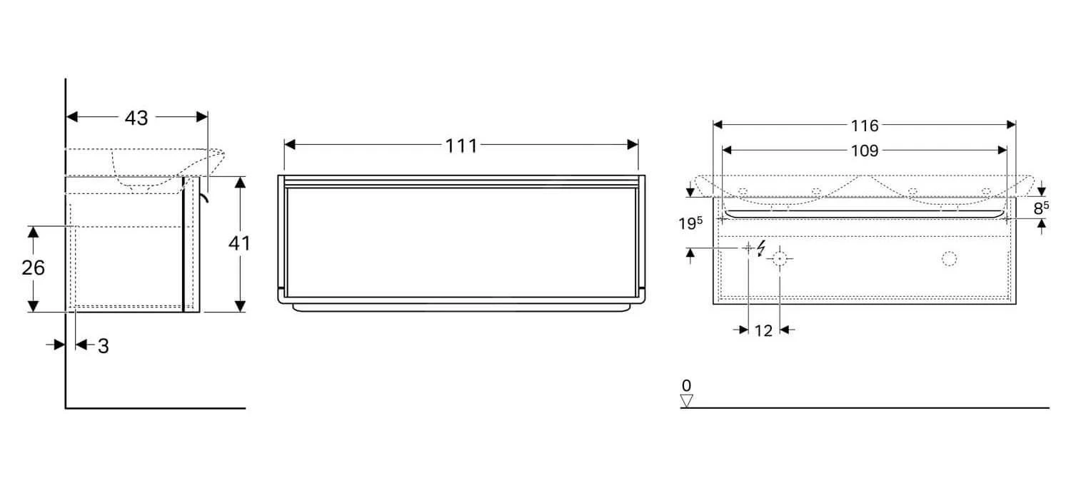 Geberit MyDay - Wastafelonderkast, 1160x410x430 Mm, 1 Schuiflade Met LED-verlichting, Glanzend Wit 824130000 2 Geberit MyDay - Wastafelonderkast, 1160x410x430 Mm, 1 Schuiflade Met LED-verlichting, Glanzend Wit 824130000 - Afbeelding 2
