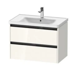 Duravit Ketho.2 - Wastafelkast 549x784x455 Mm, 2 Laden, Glanzend Wit K25283022220000