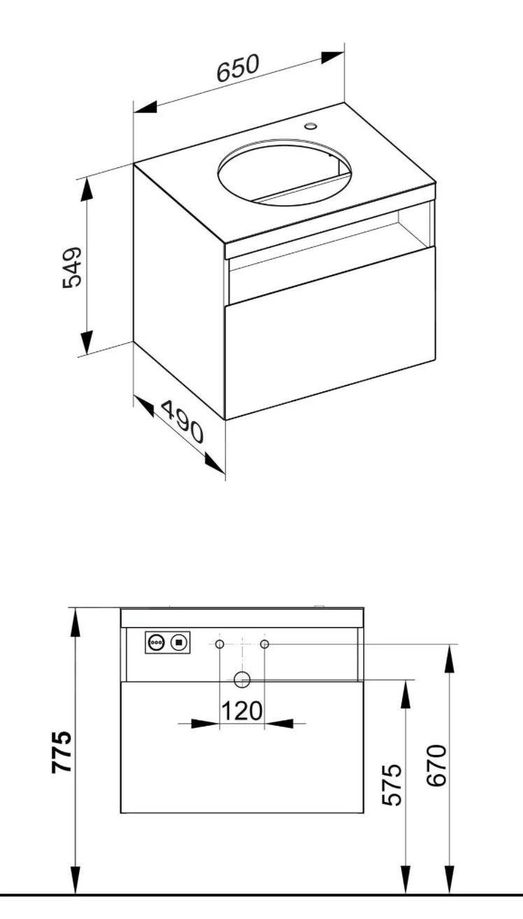 Keuco Stageline - Wastafelonderkast, 650x550x490 Mm, Met Uitsparing Voor Wastafel En Kraan Rechts, Met Verlichting En USB, Wit 32855300100 2 Keuco Stageline - Wastafelonderkast, 650x550x490 Mm, Met Uitsparing Voor Wastafel En Kraan Rechts, Met Verlichting En USB, Wit 32855300100 - Afbeelding 2