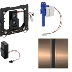 Geberit Spoelsystemen - Urinoirstuursysteem Met Elektronische Spoelactivering, Batterijvoeding, Bedieningsplaat Type 50, Roodgoud 116.036.QB.1