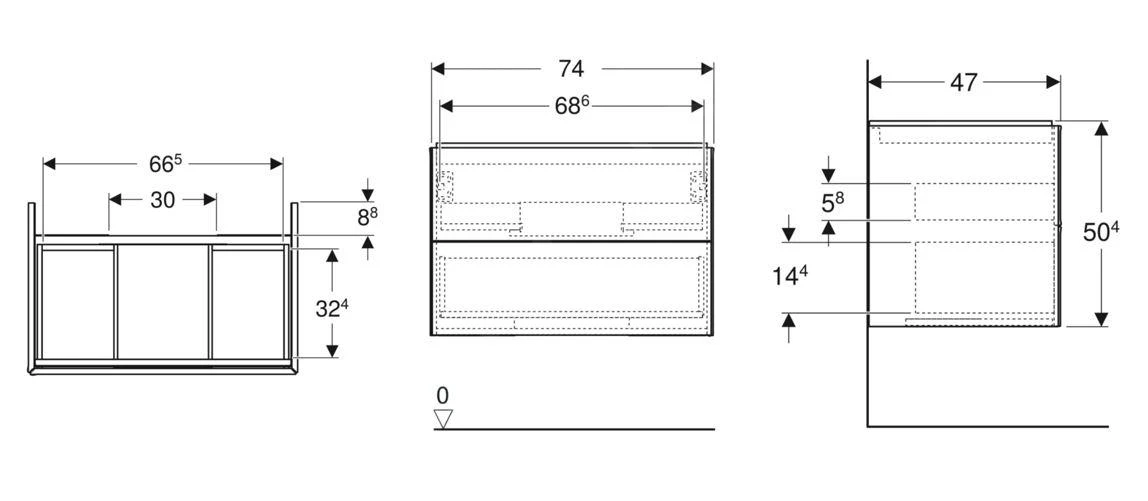Geberit ONE - Wastafelonderkast, 74x50x47 Cm, 2 Laden, Eiken 505.262.00.5 2 Geberit ONE - Wastafelonderkast, 74x50x47 Cm, 2 Laden, Eiken 505.262.00.5 - Afbeelding 2