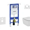 Geberit Duofix - Set Voorwandinstallatie, Toilet En Ideal Standard Tesi Zitting, Bedieningspaneel Sigma20, Aquablade, SoftClose, Wit/glanzend Chroom 111.355.00.5 NU4