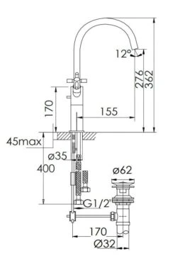 Steinberg 250 - Wastafelkraan Met Waste, Chroom 250 1550 -Badkamer Luxe 0d4e200681d297058761bc00