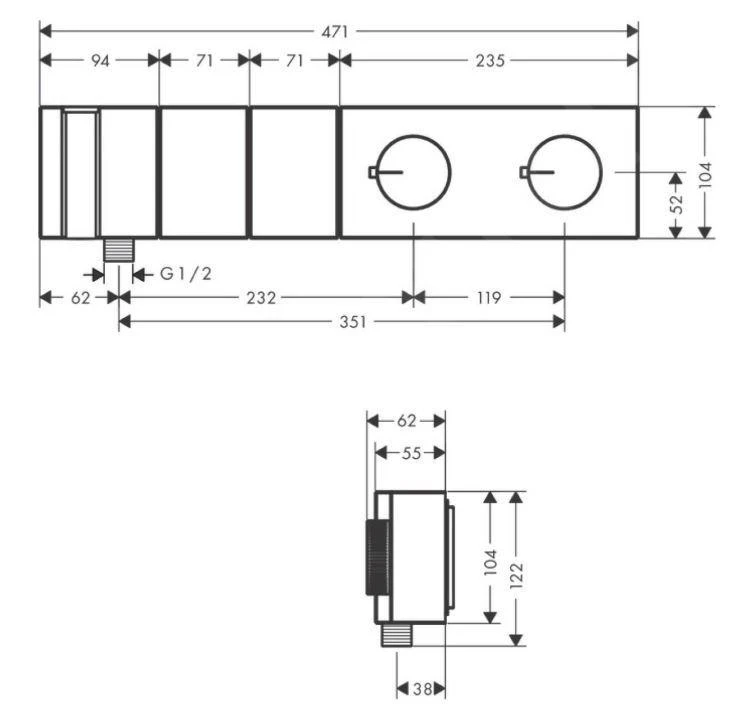 Axor Edge - Afbouwdeel Voor Select Douchethermostaat Select 470/100 Voor 2 Functies, Chroom 46700000 2 Axor Edge - Afbouwdeel Voor Select Douchethermostaat Select 470/100 Voor 2 Functies, Chroom 46700000 - Afbeelding 2