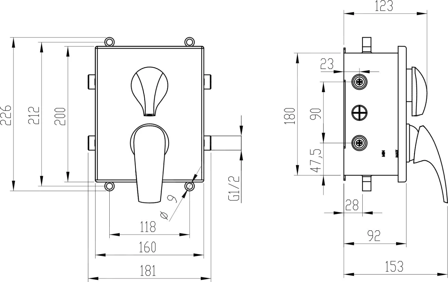 Novaservis Metalia 57 - Inbouwkraan Voor 2 Functies Met Binnenwerk, Chroom BOX57052R,0 2 Novaservis Metalia 57 - Inbouwkraan Voor 2 Functies Met Binnenwerk, Chroom BOX57052R,0 - Afbeelding 2