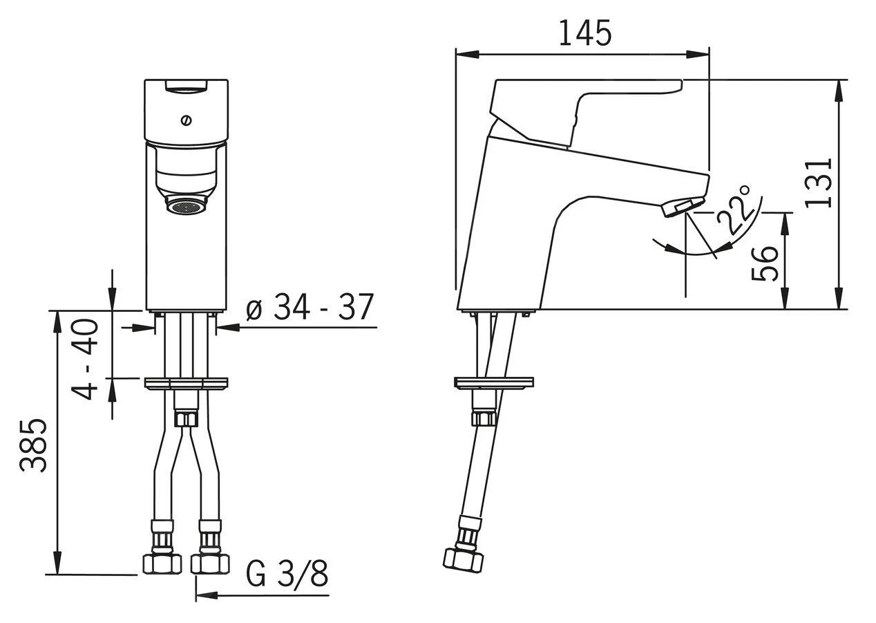 Hansa Primo - Wastafelkraan, Chroom 49422203 2 Hansa Primo - Wastafelkraan, Chroom 49422203 - Afbeelding 2