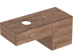 Geberit VariForm - Wastafelonderkast, 1200x510x550 Mm, Met Drie Laden En Sifon, Notenhout 501.186.00.1