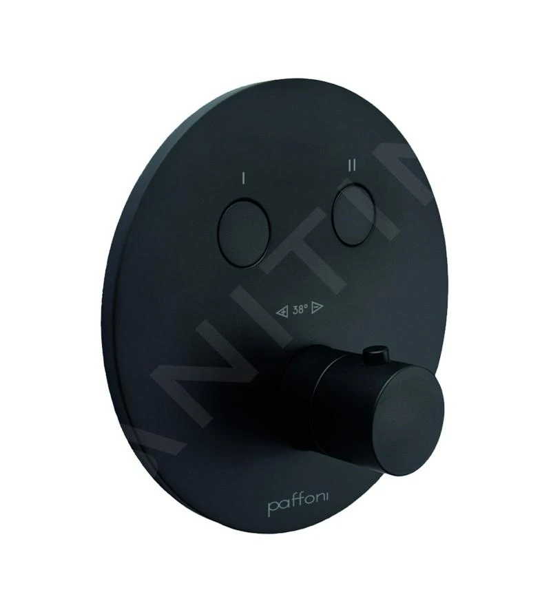Paffoni Compact Box - Thermostatische Inbouwkraan, Voor 2 Uitgangen, Mat Zwart CPT018NO 1 Paffoni Compact Box - Thermostatische Inbouwkraan, Voor 2 Uitgangen, Mat Zwart CPT018NO