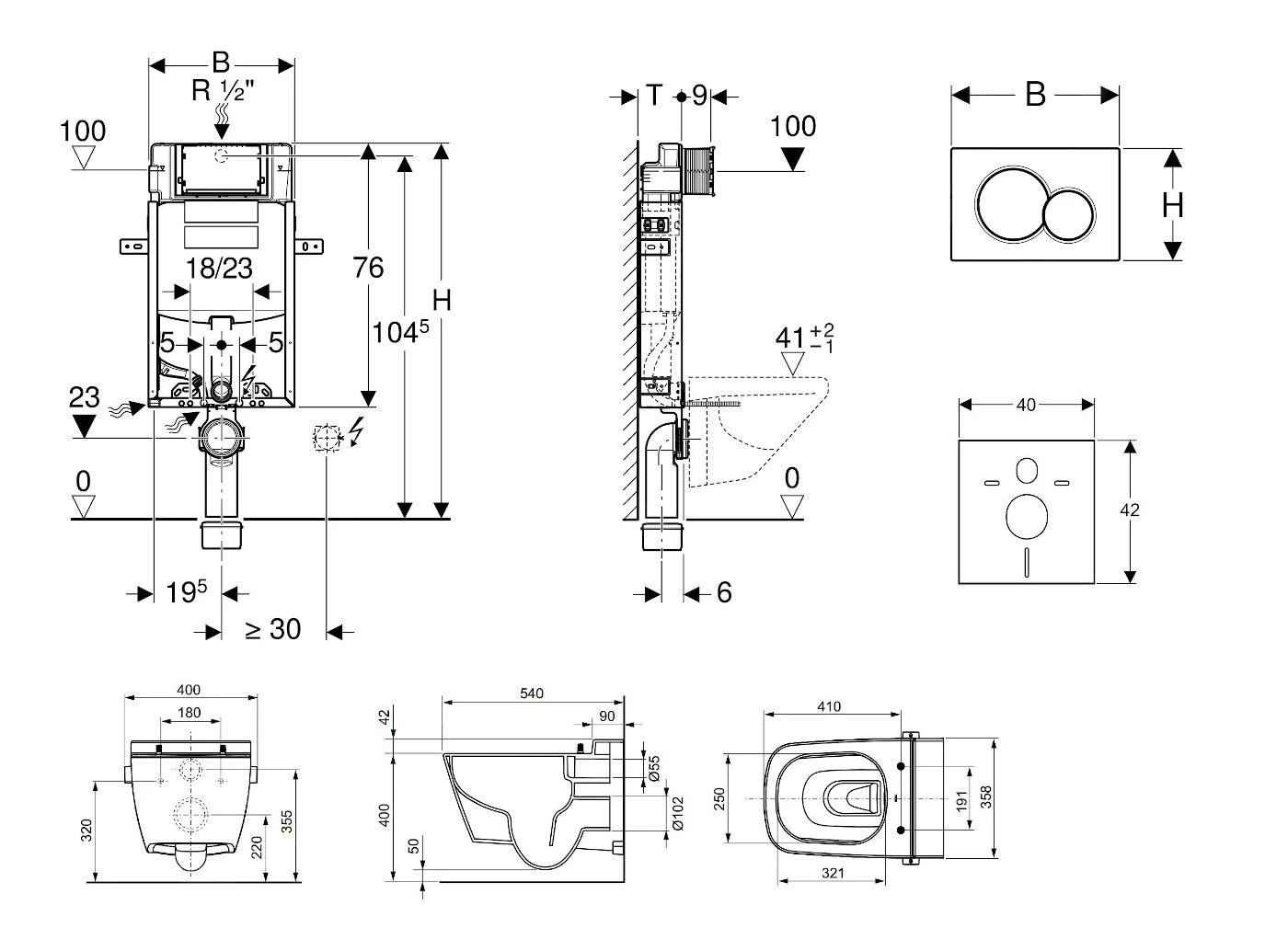 Geberit Kombifix - Inbouwreservoir Voor Hangend Toilet Met SIGMA01 Bedieningsknop, Alpine Wit + Tece One - Hangend Douche-wc En Wc-bril, Rimless, SoftClose 110.302.00.5 NT1 2 Geberit Kombifix - Inbouwreservoir Voor Hangend Toilet Met SIGMA01 Bedieningsknop, Alpine Wit + Tece One - Hangend Douche-wc En Wc-bril, Rimless, SoftClose 110.302.00.5 NT1 - Afbeelding 2