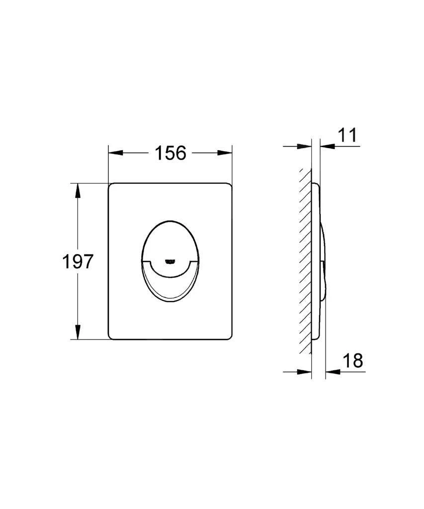 Grohe Skate Air - Bedieningsplaat, Mat Chroom 38505P00 2 Grohe Skate Air - Bedieningsplaat, Mat Chroom 38505P00 - Afbeelding 2