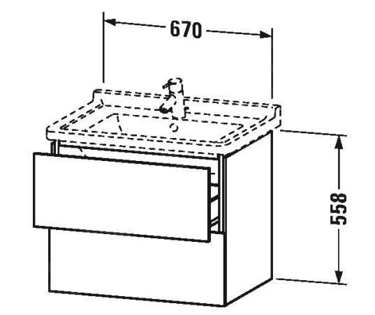 Duravit L-Cube - Wastafelonderkast 558x670x469 Mm, 2 Laden, Glanzend Wit LC626402222 2 Duravit L-Cube - Wastafelonderkast 558x670x469 Mm, 2 Laden, Glanzend Wit LC626402222 - Afbeelding 2