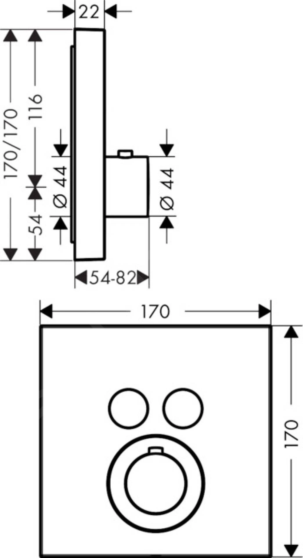 Axor ShowerSelect - Thermostaat Mengkraan Met Stopkraan Voor 2 Functies, Chroom 36715000 2 Axor ShowerSelect - Thermostaat Mengkraan Met Stopkraan Voor 2 Functies, Chroom 36715000 - Afbeelding 2