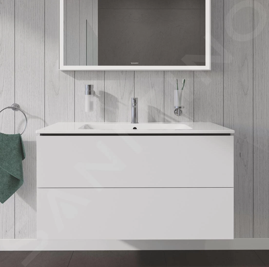 Duravit L-Cube - Wastafelonderkast 550x1020x481 Mm, 2 Laden, Glanzend Wit LC624202222 5 Duravit L-Cube - Wastafelonderkast 550x1020x481 Mm, 2 Laden, Glanzend Wit LC624202222 - Afbeelding 5
