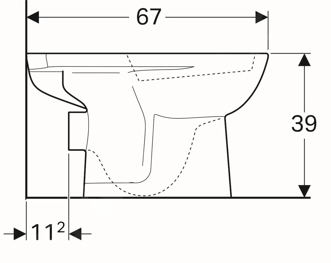 Geberit Selnova - Staande Toiletpot, Afval Achteraan, 670x360 Mm, Wit 500.282.01.1 3 Geberit Selnova - Staande Toiletpot, Afval Achteraan, 670x360 Mm, Wit 500.282.01.1 - Afbeelding 3