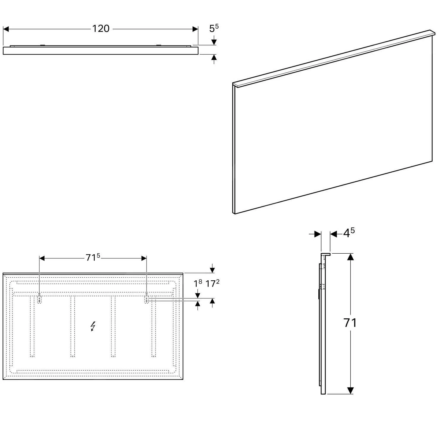 Geberit Xeno 2 - Spiegel 1200-710 Mm Met LED Verlichting En Verwarming 500.519.00.1 2 Geberit Xeno 2 - Spiegel 1200-710 Mm Met LED Verlichting En Verwarming 500.519.00.1 - Afbeelding 2