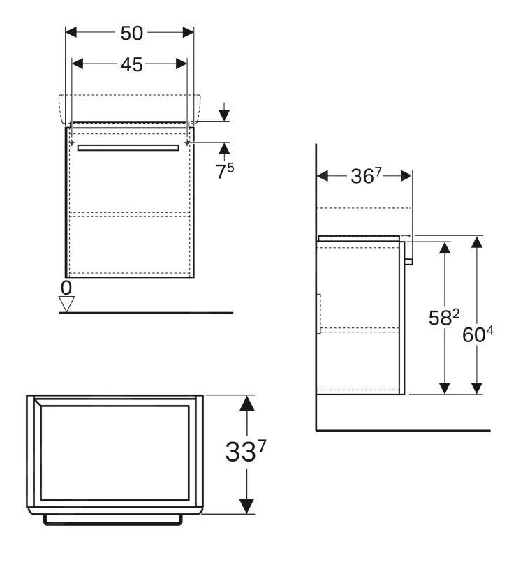 Geberit Selnova Compact - Wastafelkast, 500x367x604 Mm, 1 Deur, Licht Grijs 501.491.00.1 2 Geberit Selnova Compact - Wastafelkast, 500x367x604 Mm, 1 Deur, Licht Grijs 501.491.00.1 - Afbeelding 2