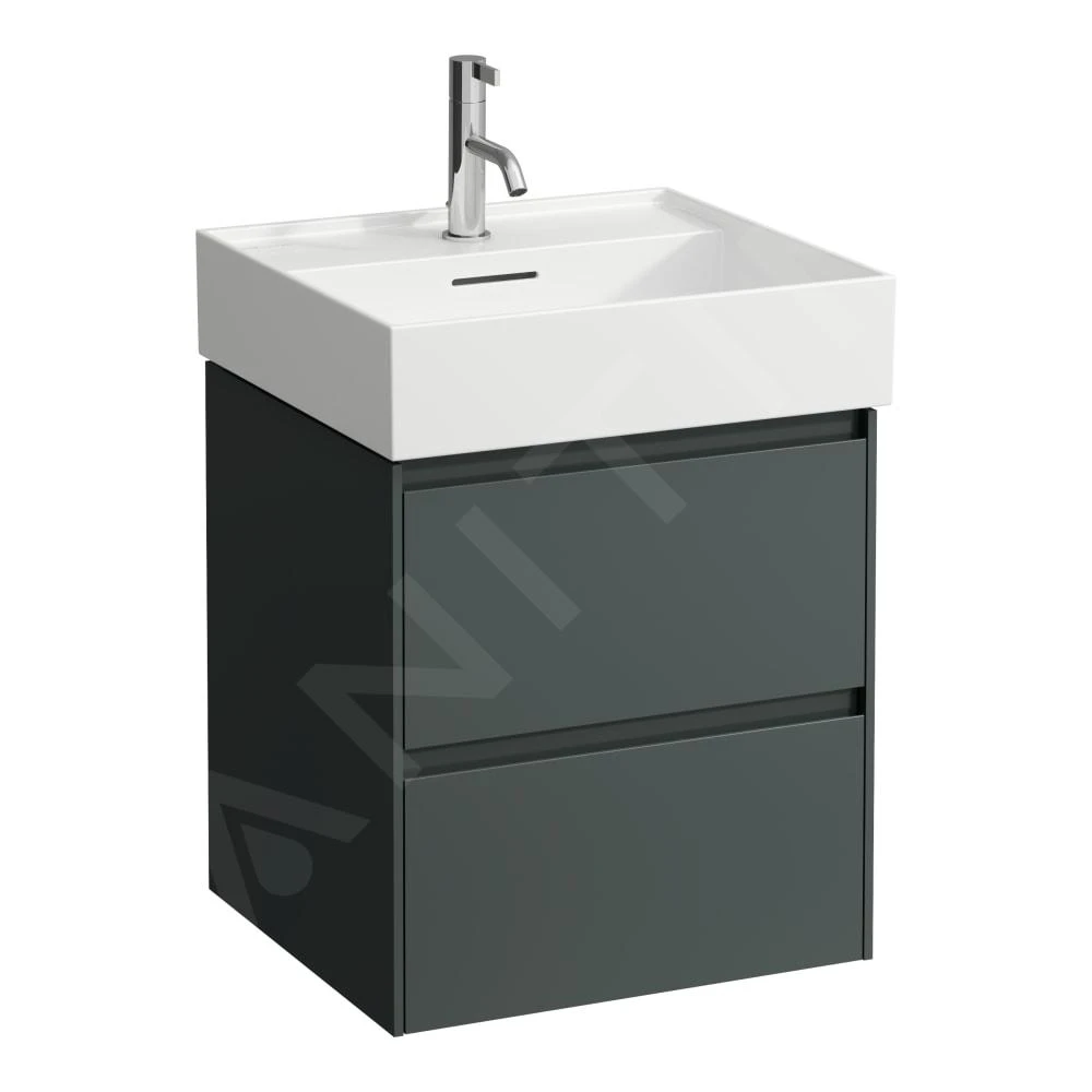 Laufen Lani - Wastafelonderkast, 48x45x52 Cm, 2 Laden, Grijs H4035121122661 1 Laufen Lani - Wastafelonderkast, 48x45x52 Cm, 2 Laden, Grijs H4035121122661