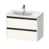 Duravit Ketho.2 - Wastafelkast 549x784x455 Mm, 2 Laden, Glanzend Wit K25285022220000
