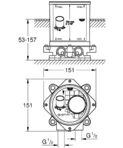 Grohe Inbouwdelen - Basisgarnituur Voor Staande Badkraan 45984001 -Badkamer Luxe 17197a297c044331d483472a