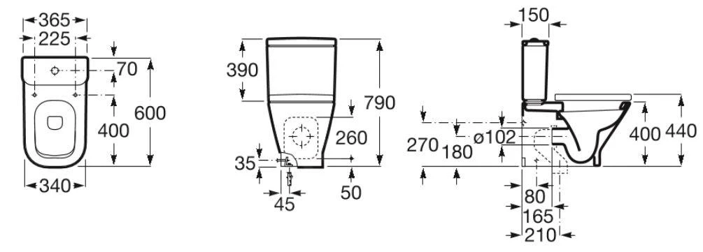 Roca The Gap - Duoblokpot, Vario Afvoer, Wit A342472000 2 Roca The Gap - Duoblokpot, Vario Afvoer, Wit A342472000 - Afbeelding 2
