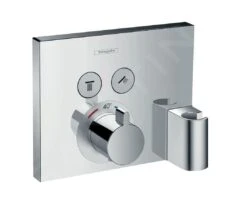 Hansgrohe Shower Select - Thermostaat Mengkraan Met Stopkraan Voor 2 Functies, Douchehouder Porter En FixFit, Chroom 15765000