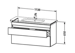 Duravit DuraStyle - Wastafelonderkast 610x1130x448 Mm, 2 Laden, Glanzend Wit DS649502222 -Badkamer Luxe 17546430dadaa3f4af360fc2