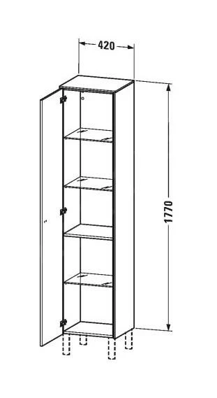 Duravit Brioso - Hoge Kast 1770x420x360 Mm, Links, Glanzend Wit BR1330L2222 2 Duravit Brioso - Hoge Kast 1770x420x360 Mm, Links, Glanzend Wit BR1330L2222 - Afbeelding 2