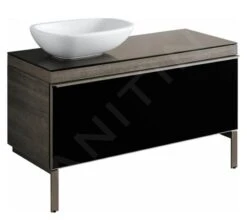 Geberit Citterio - Wastafelonderkast 560 Mm Voor Waskom, Glanzend Zwart/eik Grijsbruin 500.561.JJ.1