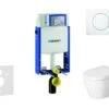 Geberit Kombifix - Toiletset Met Sigma01 Bedieningsplaat, Alpine Wit + Duravit ME By Starck Hangend Toilet En Wc Bril, Rimless, SoftClose 110.302.00.5 NM1