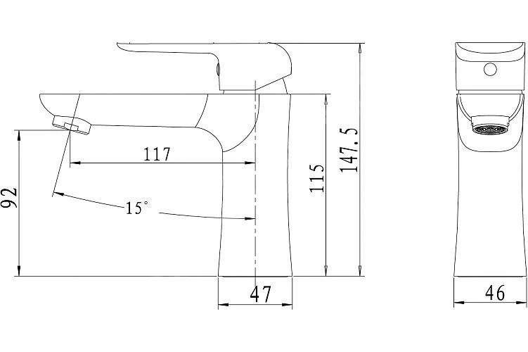 Novaservis Nobless Tina - Wastafelkraan Met Afvoergarnituur, Zwart Mat 38003,5 2 Novaservis Nobless Tina - Wastafelkraan Met Afvoergarnituur, Zwart Mat 38003,5 - Afbeelding 2