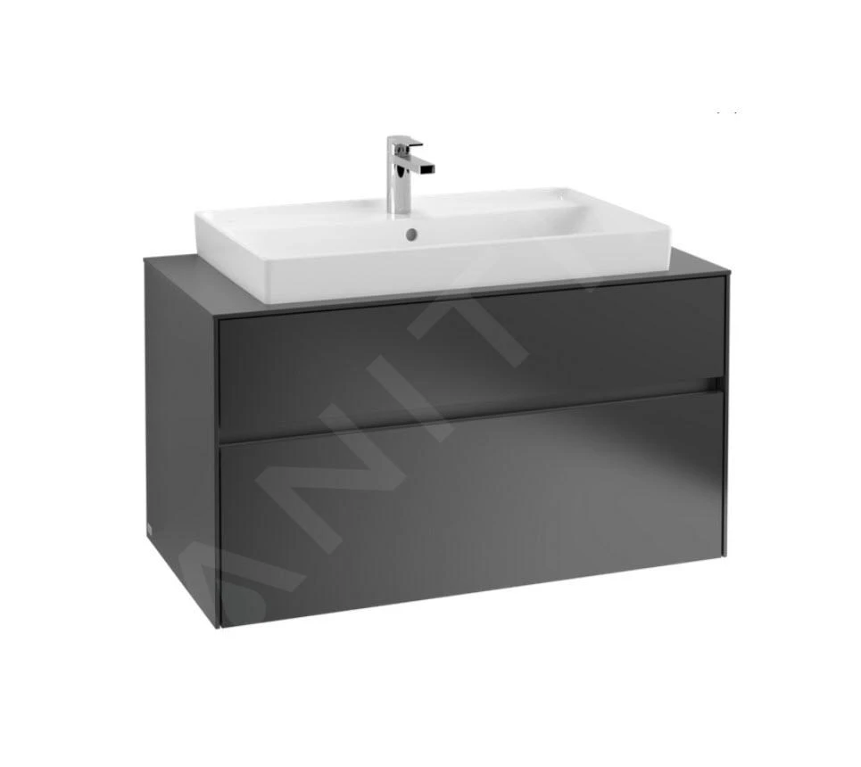 Villeroy & Boch Collaro - Wastafelkast, 1000x548x500 Mm, 2 Laden, Mat Zwart C02000PD 1 Villeroy & Boch Collaro - Wastafelkast, 1000x548x500 Mm, 2 Laden, Mat Zwart C02000PD